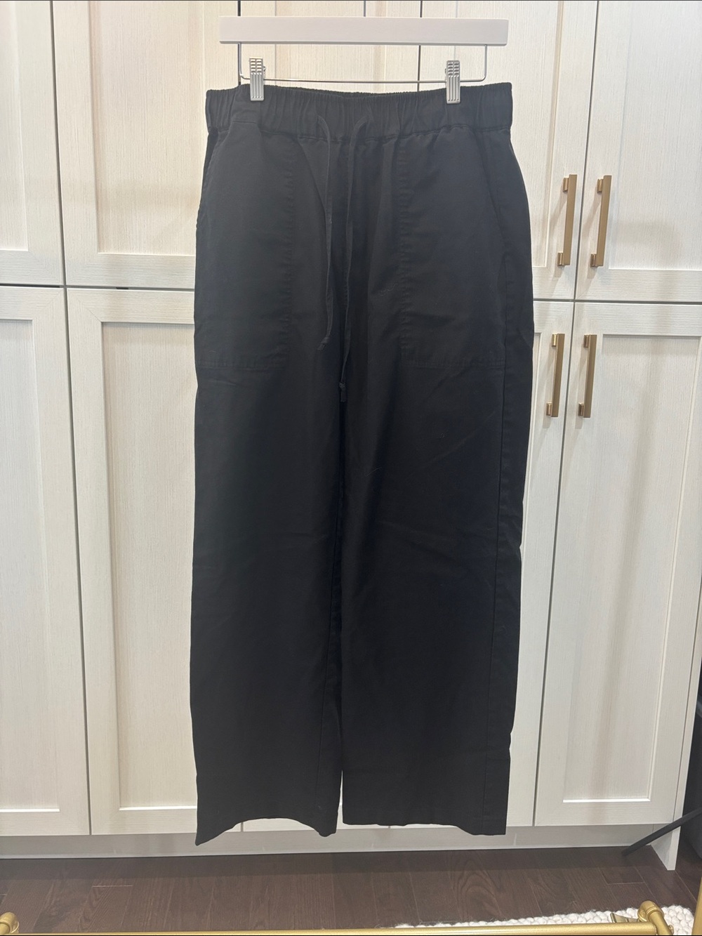 Amazon Black Wide-Leg Drawstring Chinos